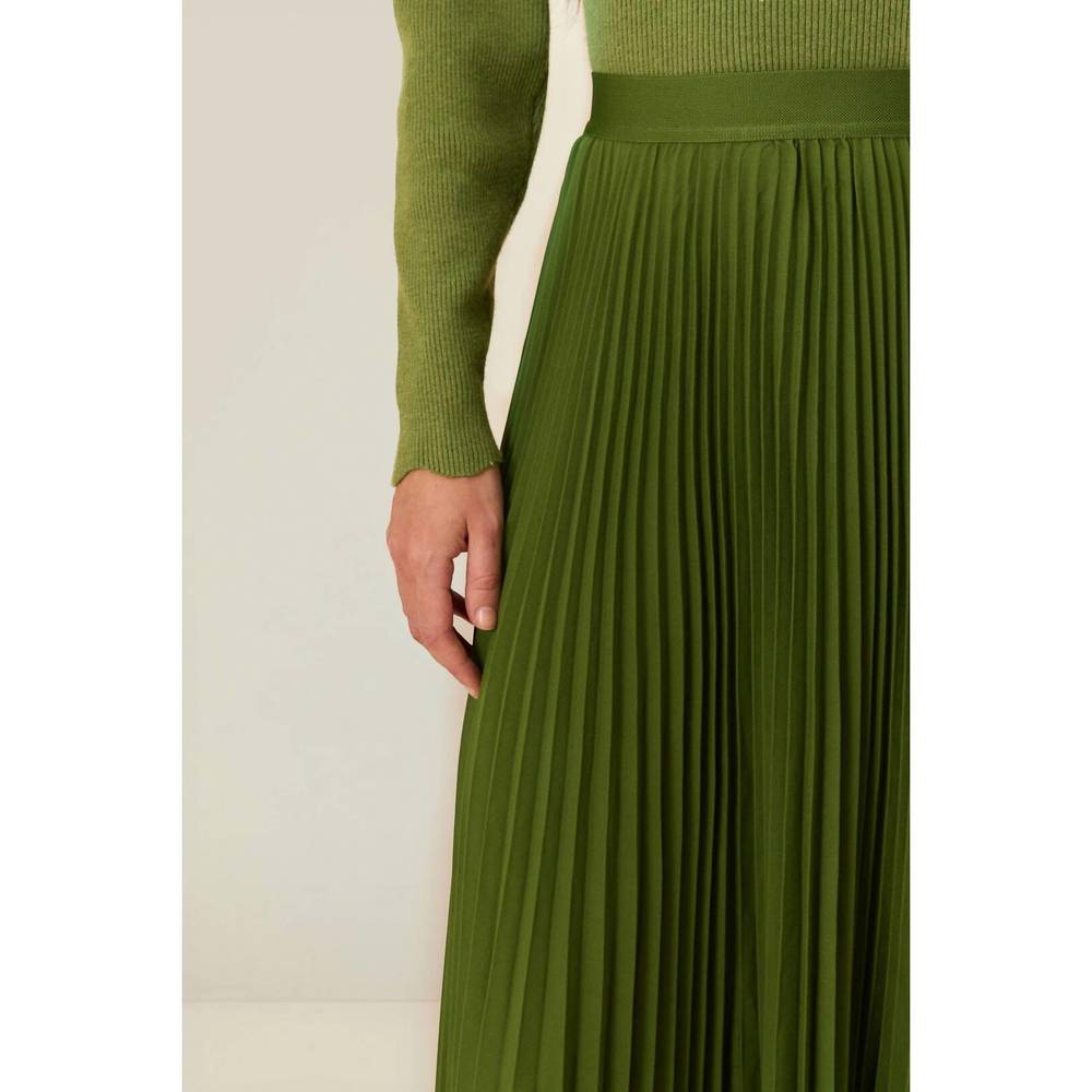 FARM Rio Green Pleated Midi Skirt - Picture 3 of 4
